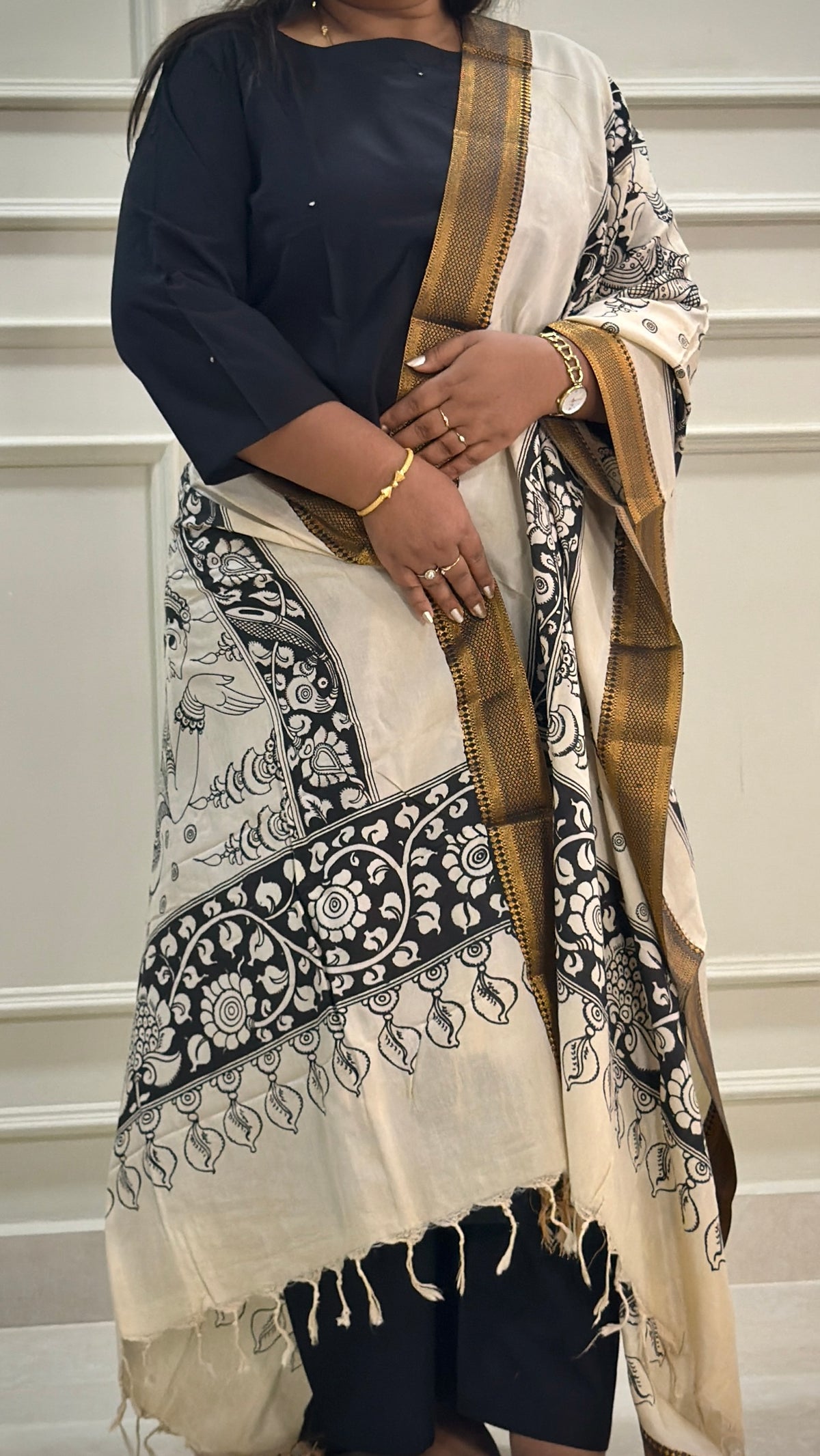 Kaanthi -Black Salwar with Kalamkari Dupatta