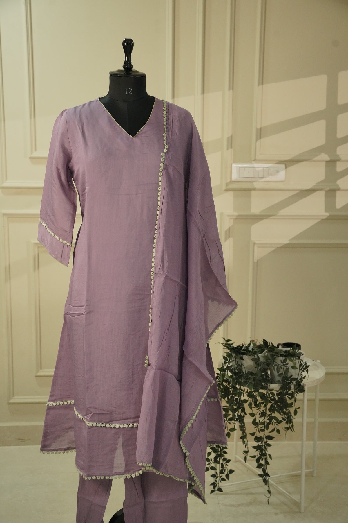 Soft Lavender Silk Blend Salwar set | 3-Pcs set
