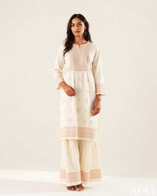 Ivory Chikankari Kurta Set
