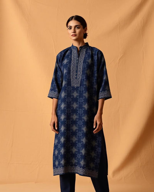 Indigo Block-Print Kurti